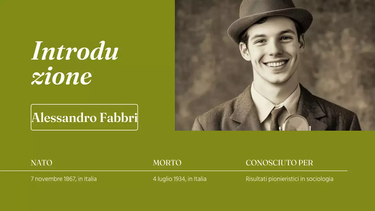 presentazione della biografia classica verde