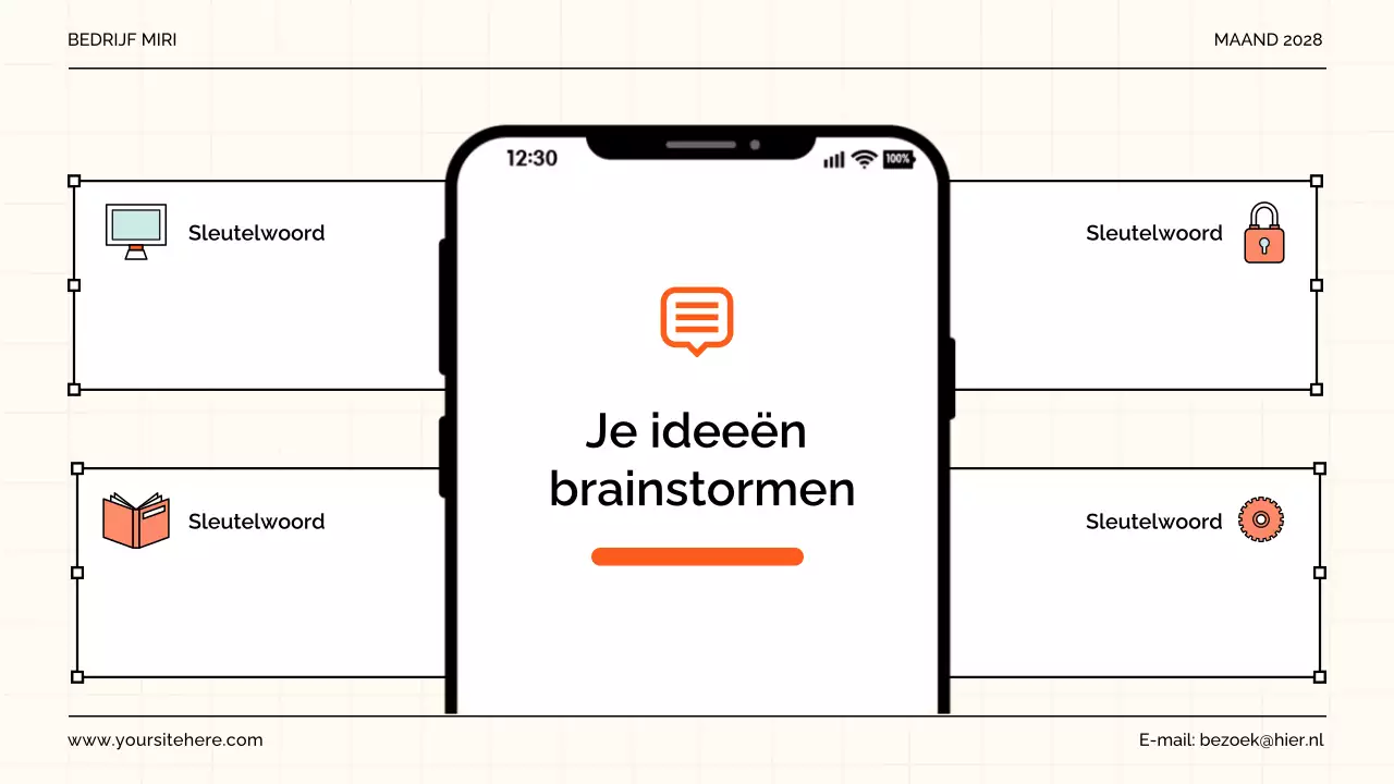 oranje moderne brainstormgids