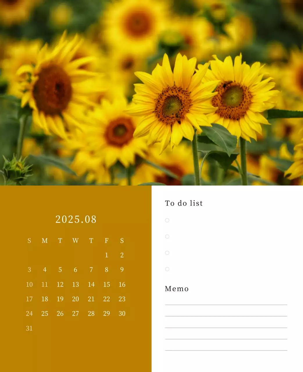 カラフルで高級感のあるフラワーカレンダー