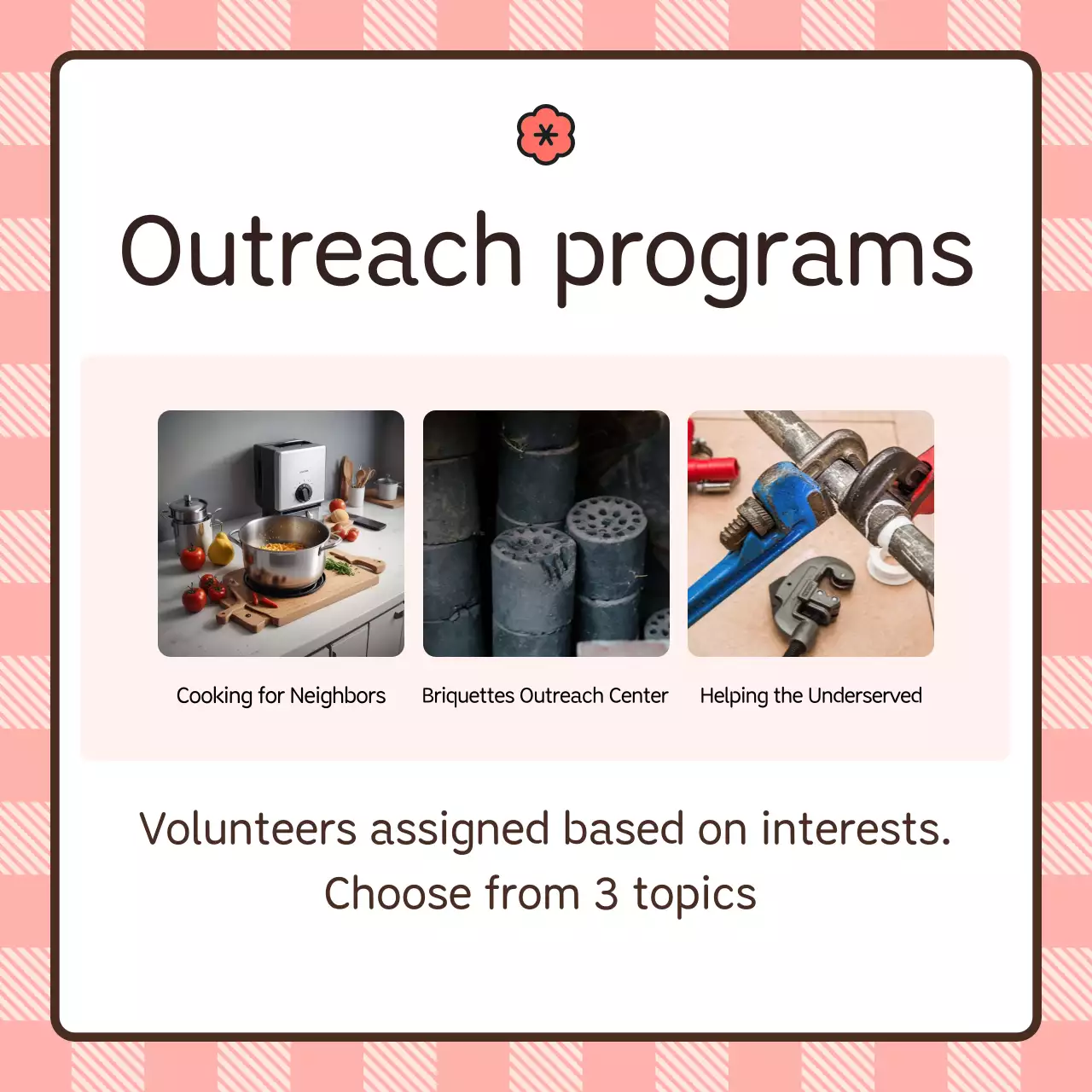 Carrossel do Instagram de recrutamento de voluntários Pink Simple