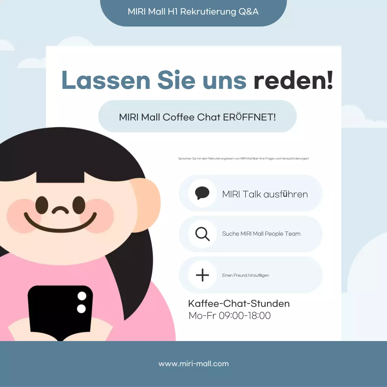 Hellblaue saubere Rekrutierung