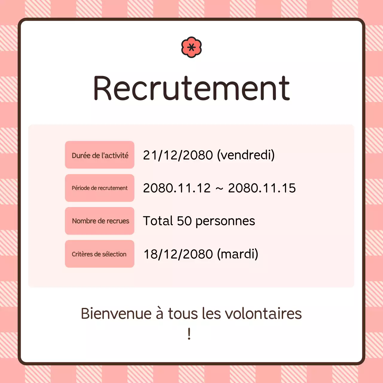 Recrutement des bénévoles de Pink Cuddly