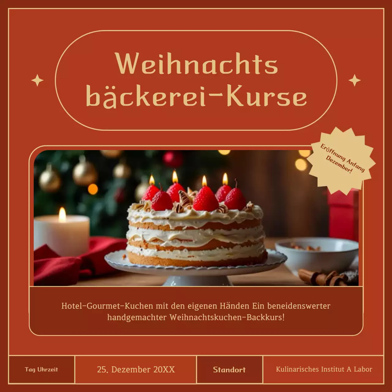 Braune Vintage-Weihnachtswerbung