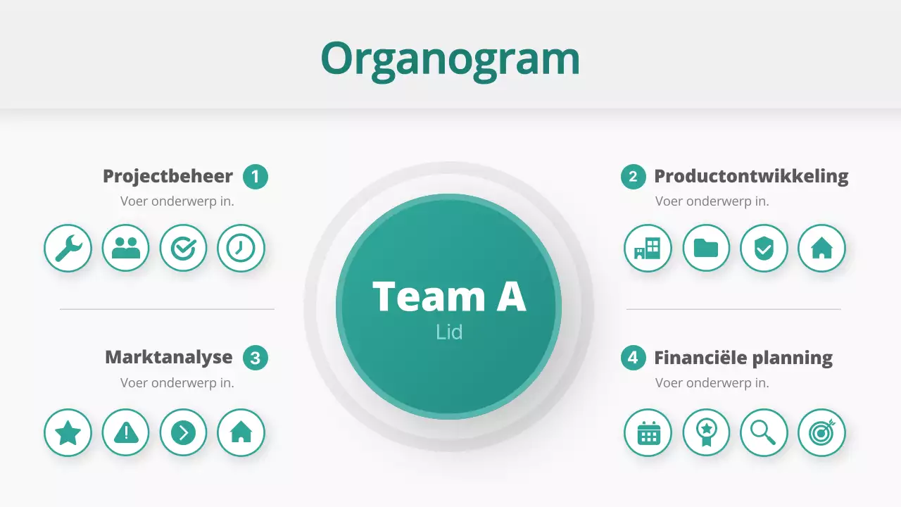 groen eenvoudig organigram ontwerp
