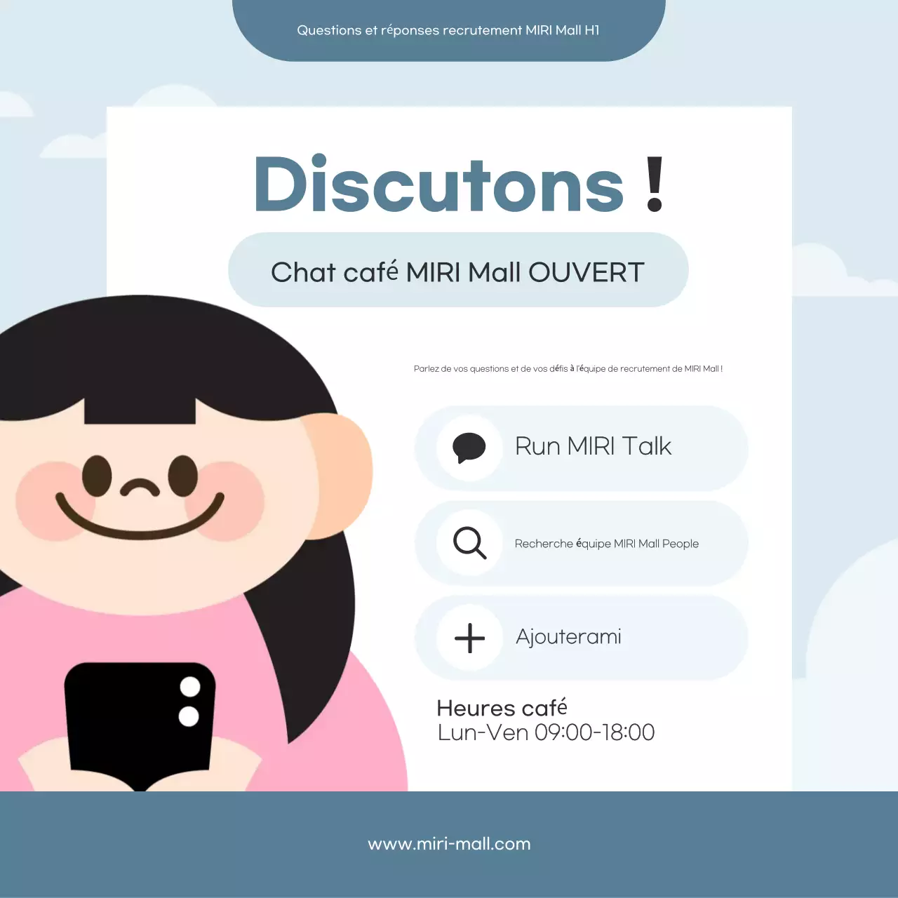 Recrutement propre bleu clair