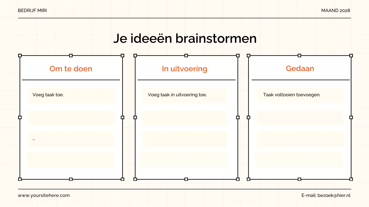 oranje moderne brainstormgids