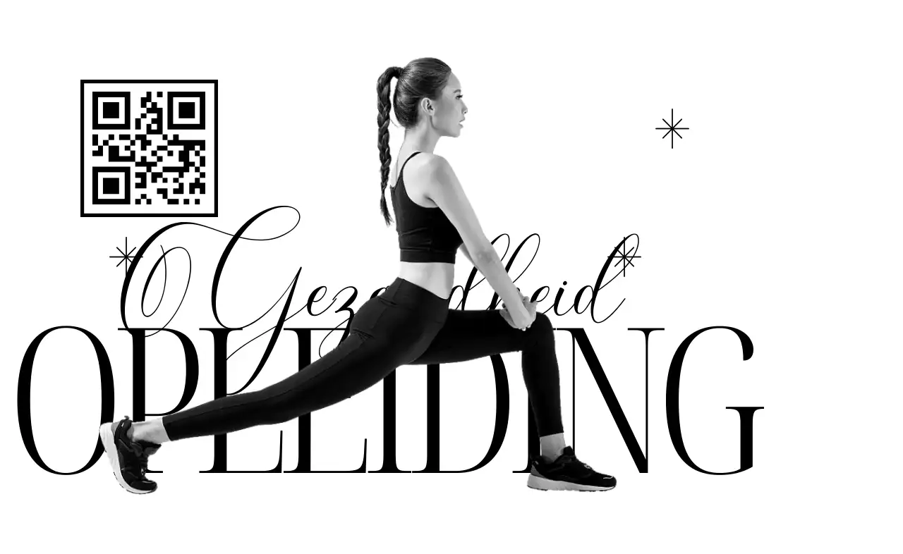 Zwart-wit moderne fitnessadvertentie