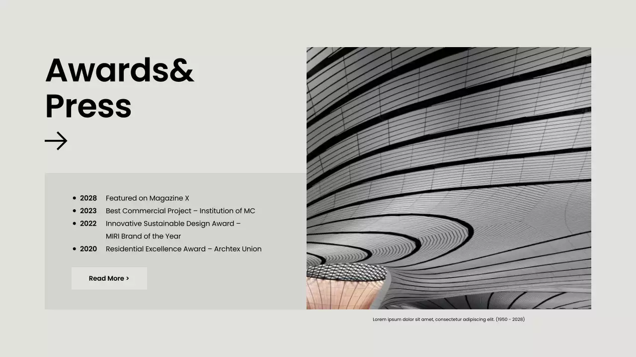 그레이 모던 건축 포트폴리오 프레젠테이션