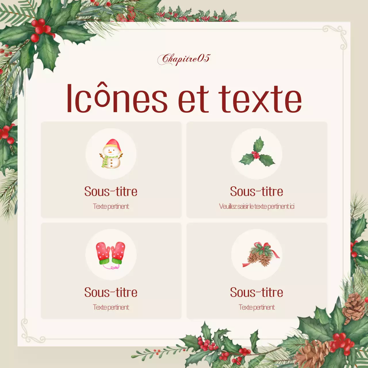 Promouvoir un événement de Noël élégant en beige