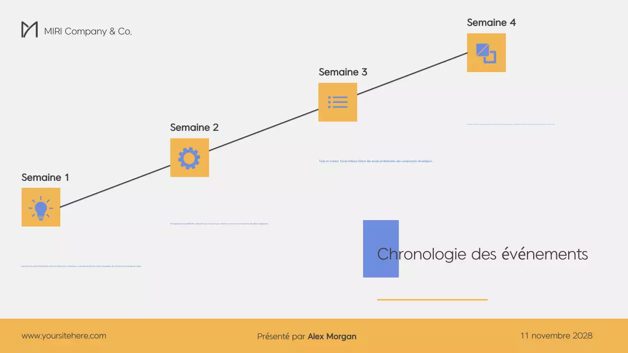 Plan d'affaires moderne en bleu et jaune