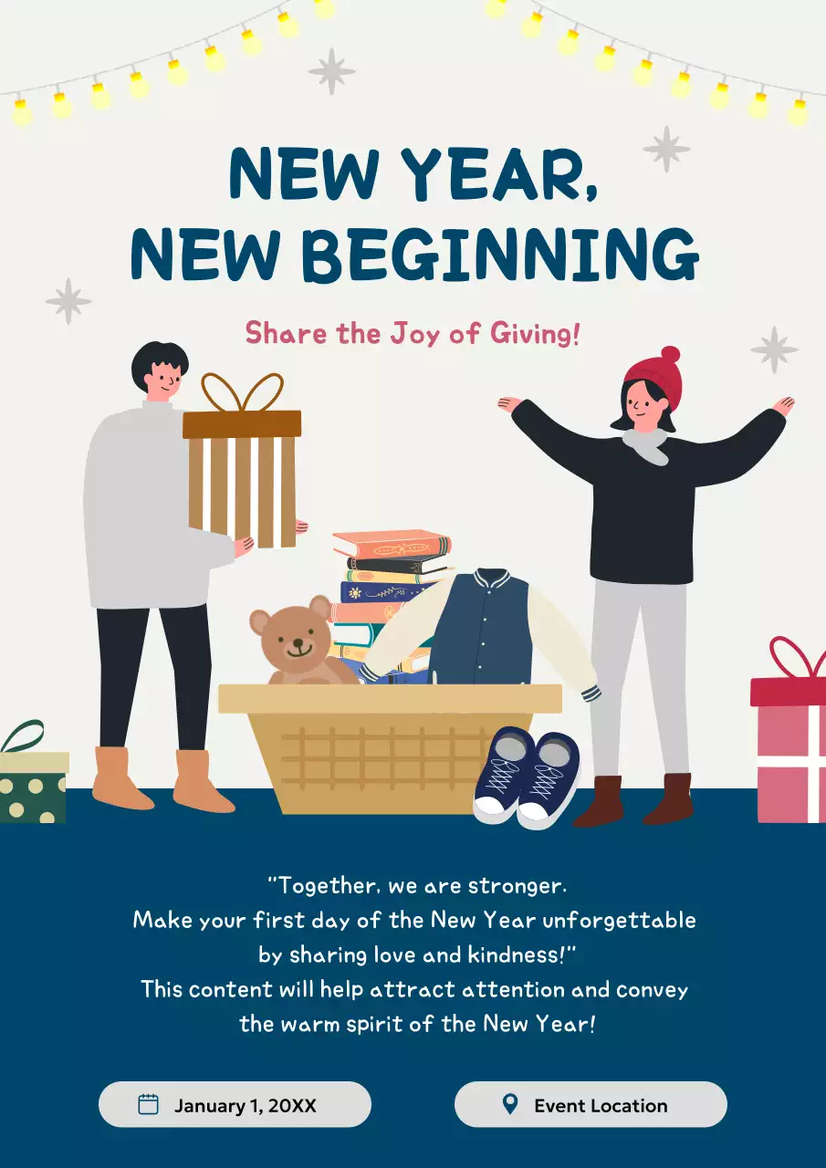 Blue Modern Charity Event Announcement Poster