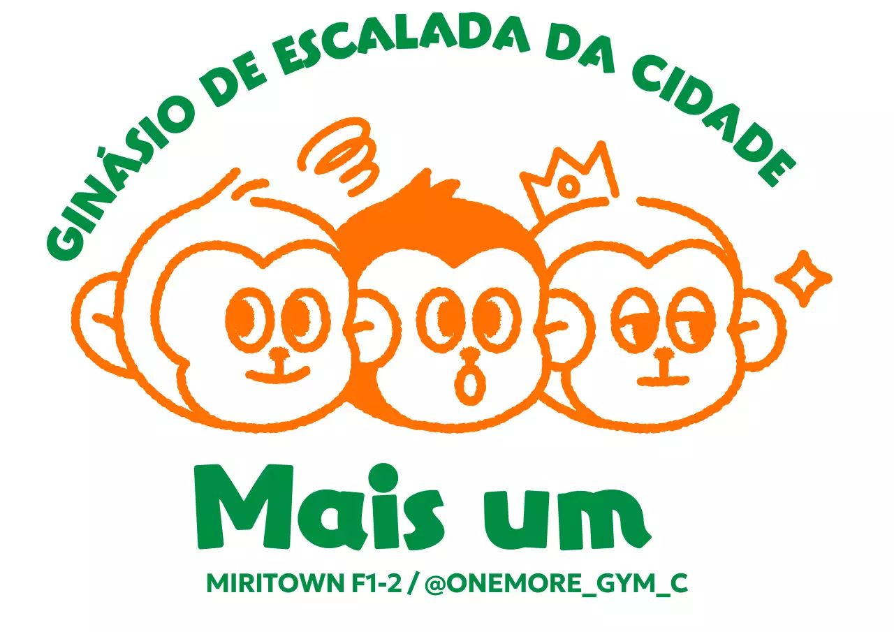 Logótipo de exercício físico com ilustração de um macaco