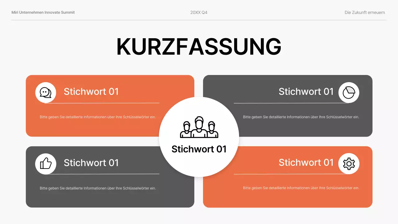 orange moderne Geschäftspräsentation