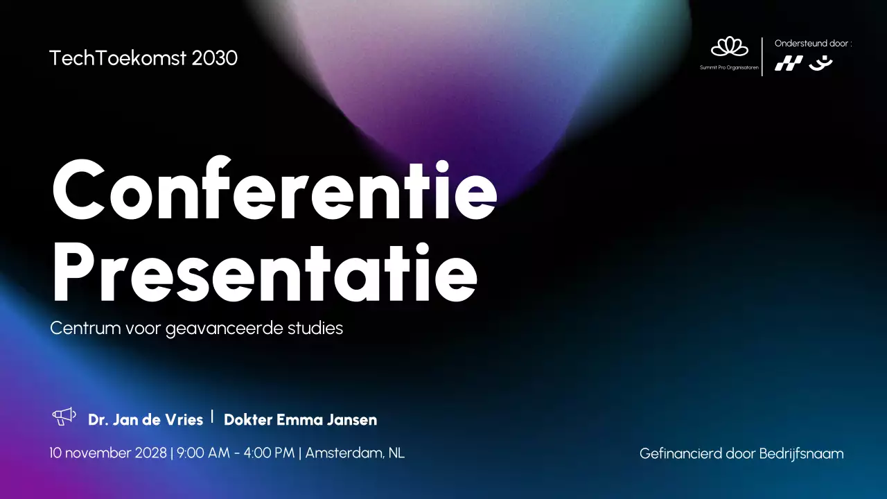 Blue Modern Conferentie Aankondiging