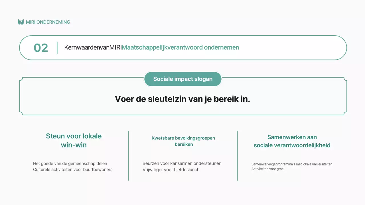 Eenvoudige sociale impactrapportage in chartreaskleuren