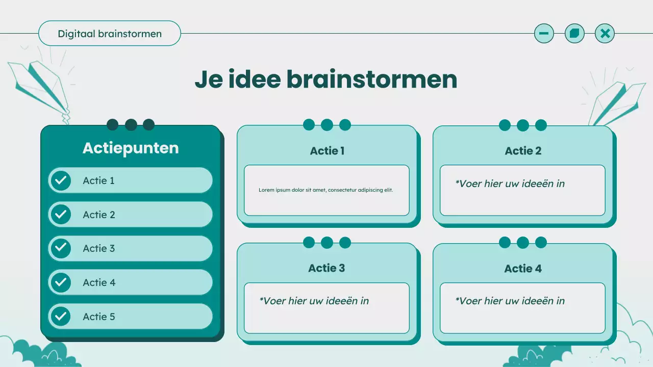 Teal Moderne Ideeëngids voor Brainstormen
