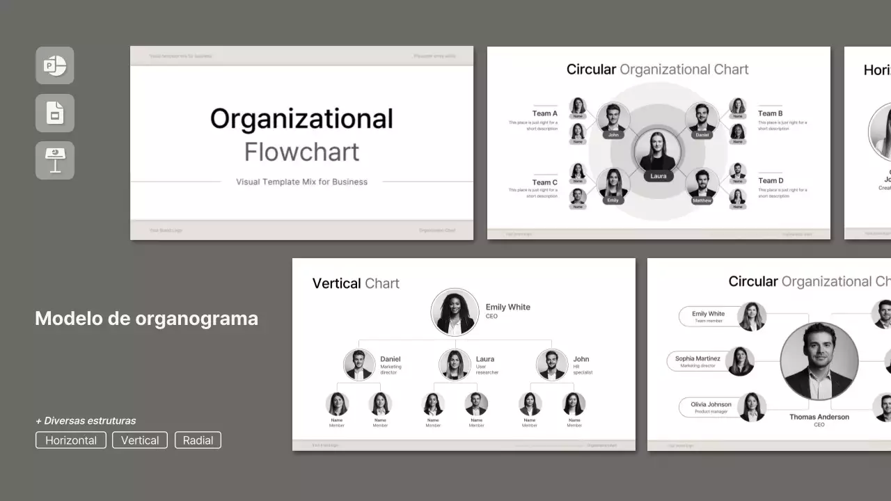 coleção minimalista cinzenta de esquemas de organização