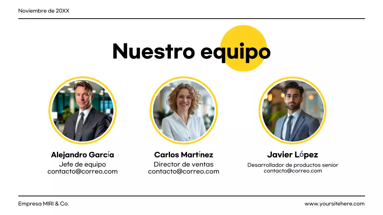 documento de proyecto moderno amarillo