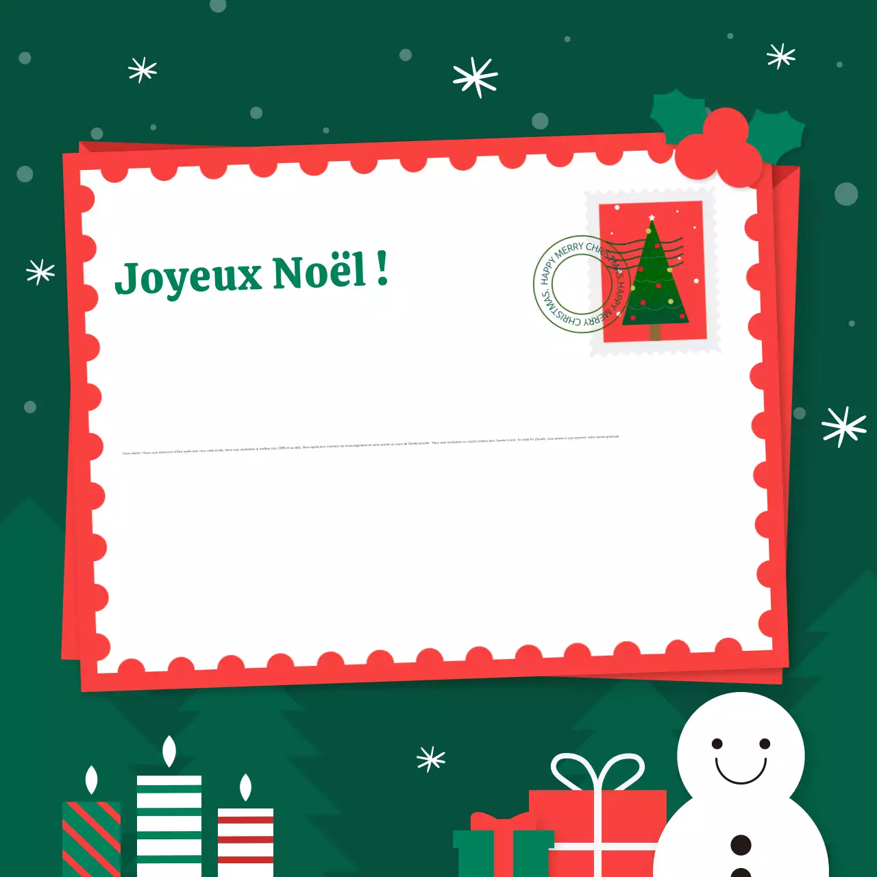 Lettre de Noël abstraite