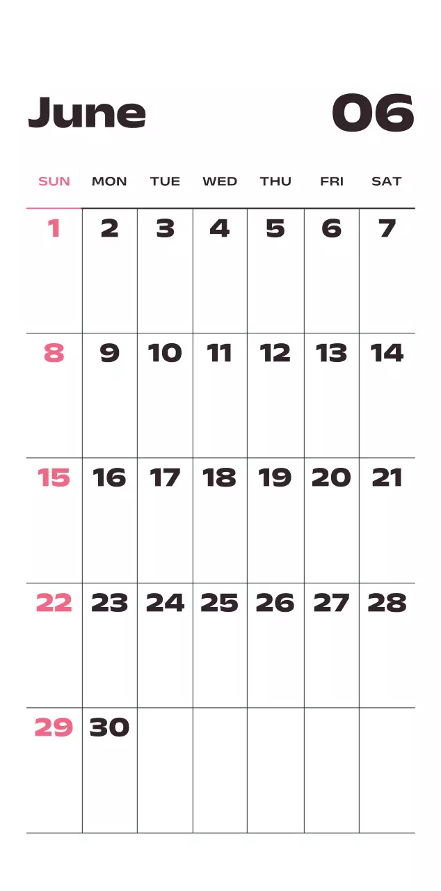 黒と白のモダンな2025年カレンダー