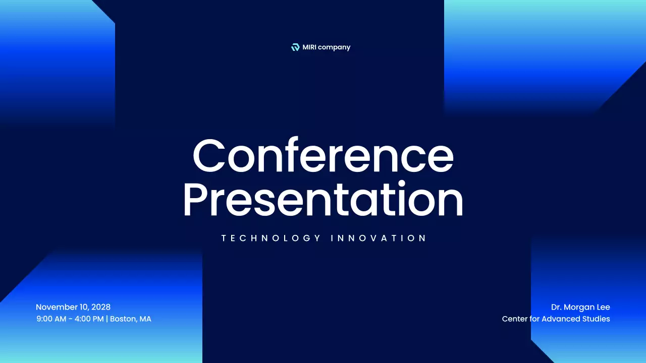 블루 모던 테크놀로지 프리젠테이션