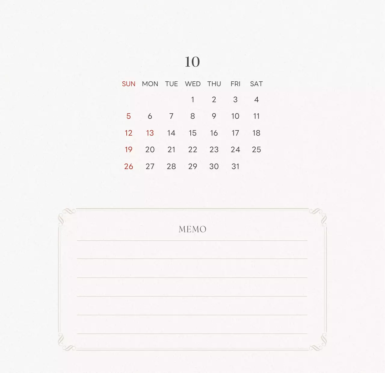 アイボリーとグリーンのシンプルな2025年花柄卓上カレンダー