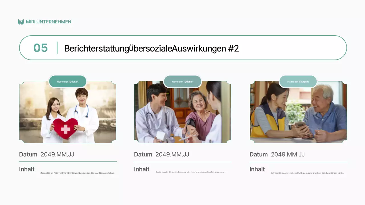 Einfache, graubraune Berichterstattung über soziale Auswirkungen