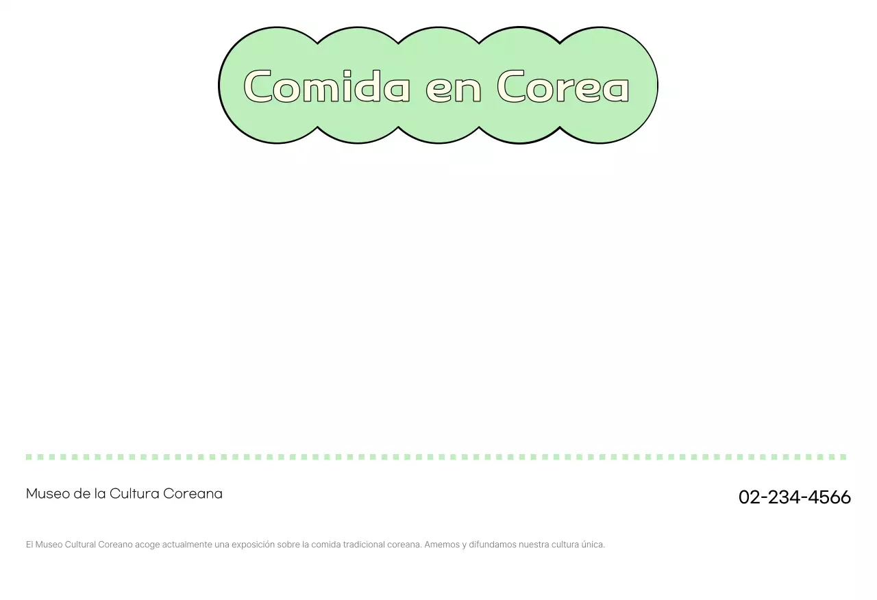 Menta Postal de comida tradicional coreana