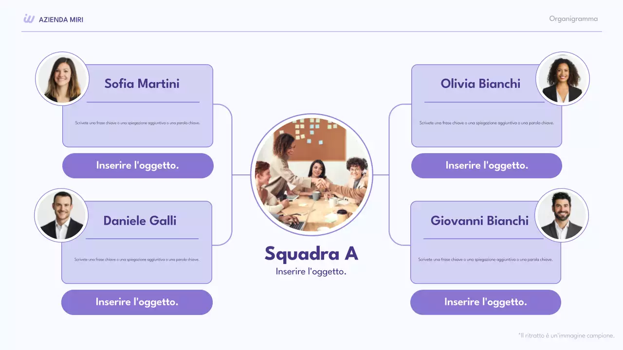 collezione moderna di organigrammi viola