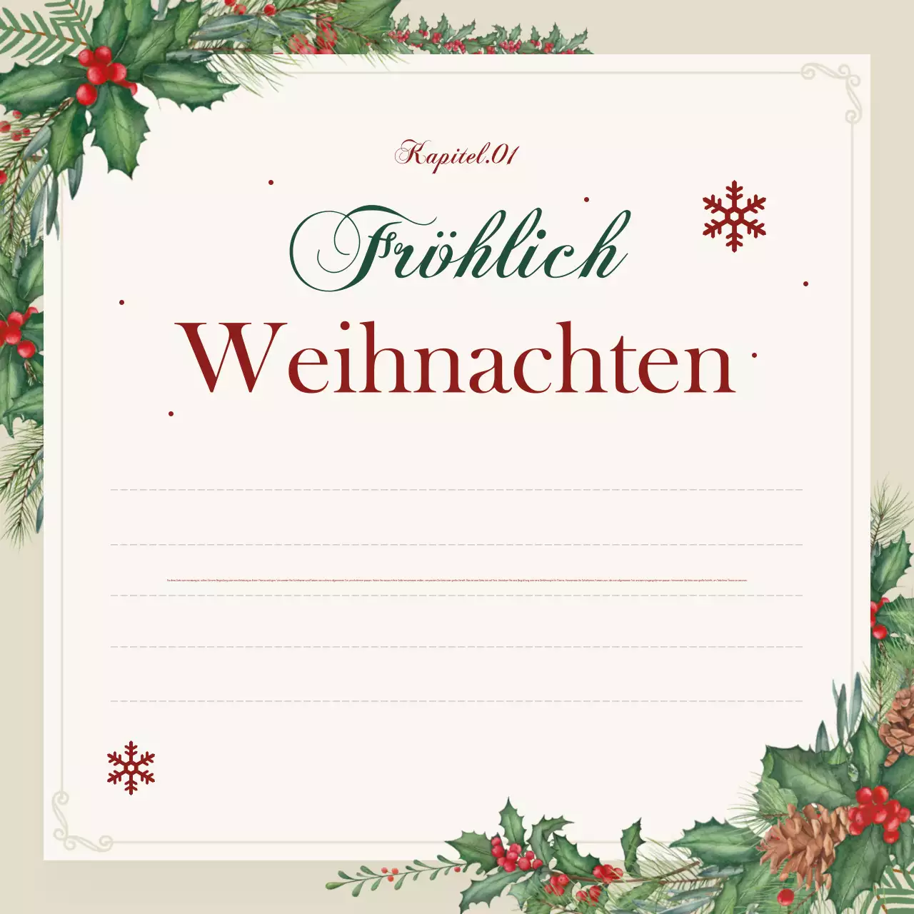 Werben Sie für eine stilvolle Weihnachtsveranstaltung in Beige