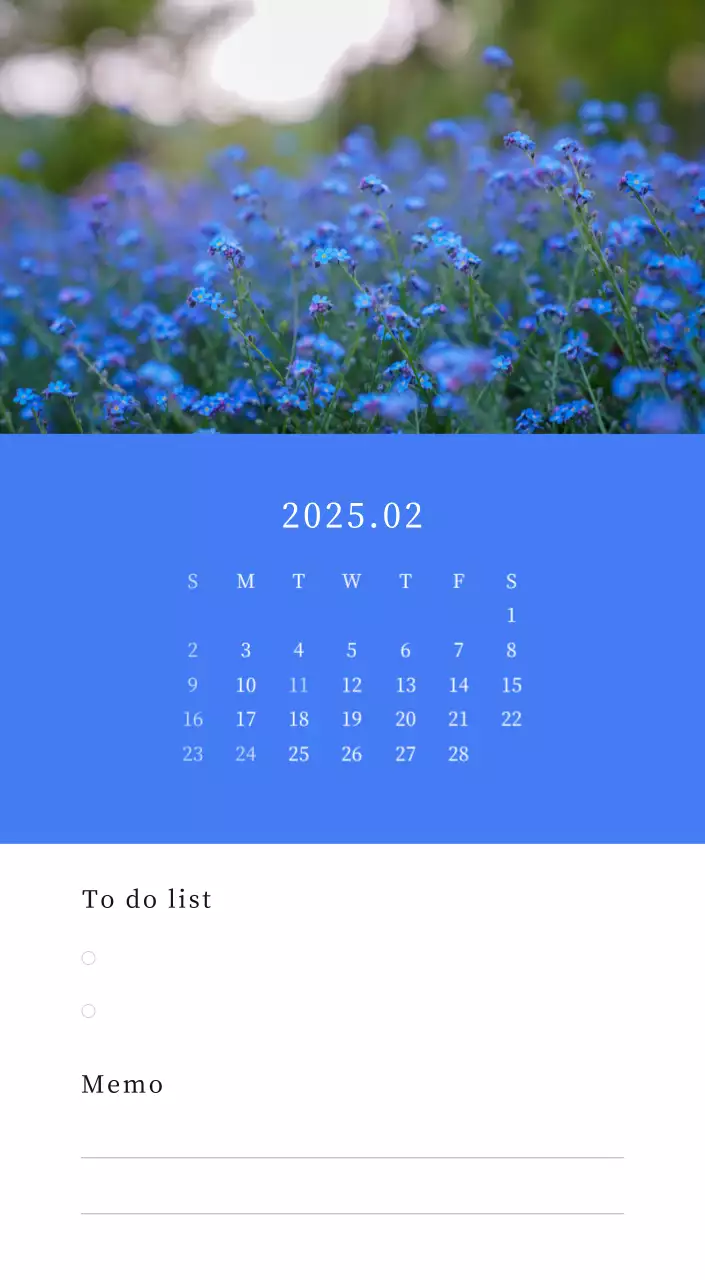 カラフルで美しい花のカレンダー