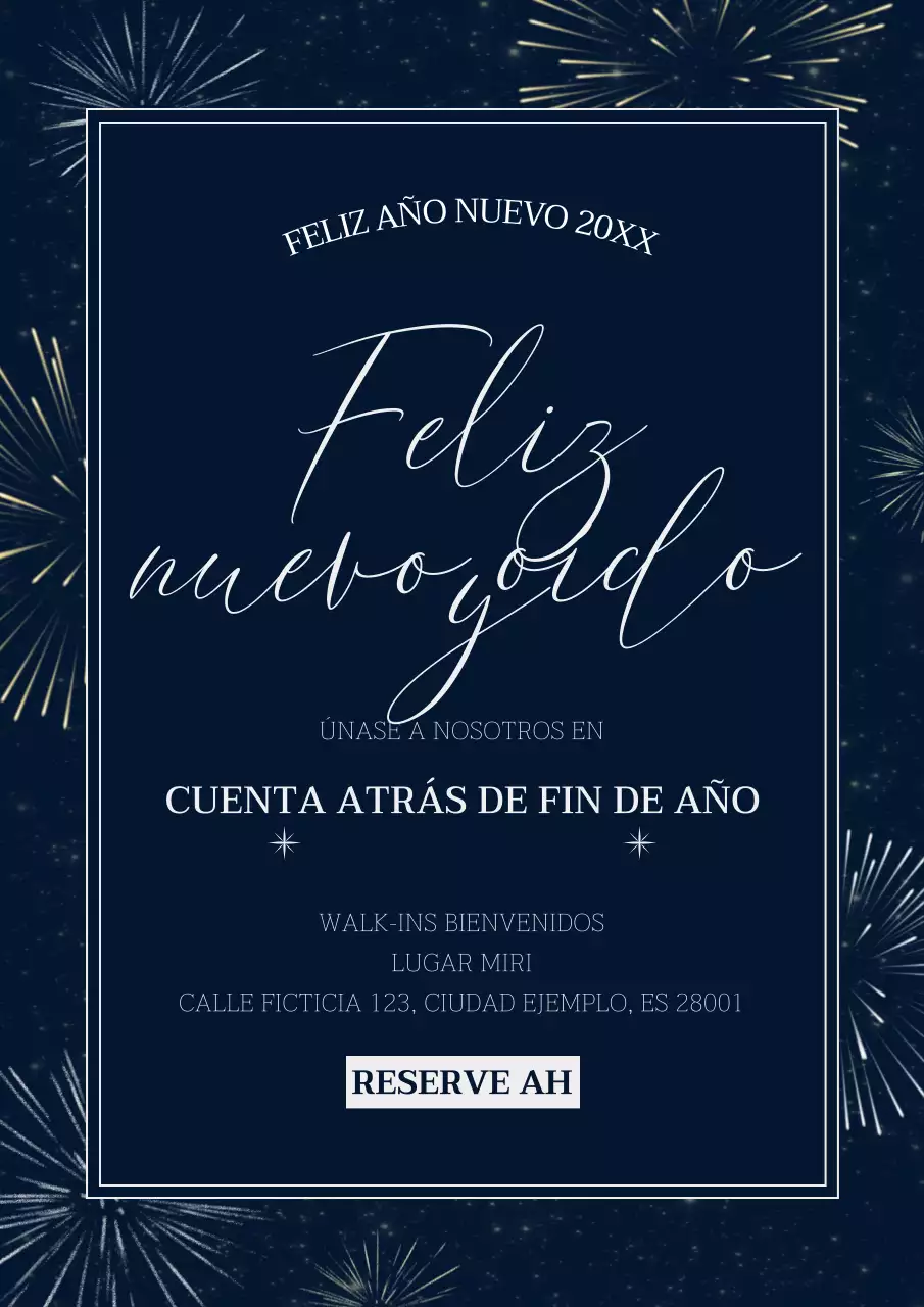 elegante invitación de celebración azul marino