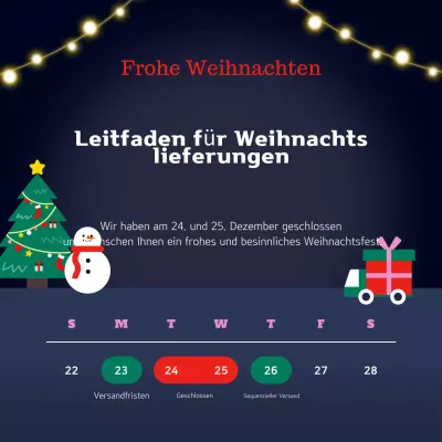 Marineblau ordentlich Weihnachten Lieferung Anweisungen