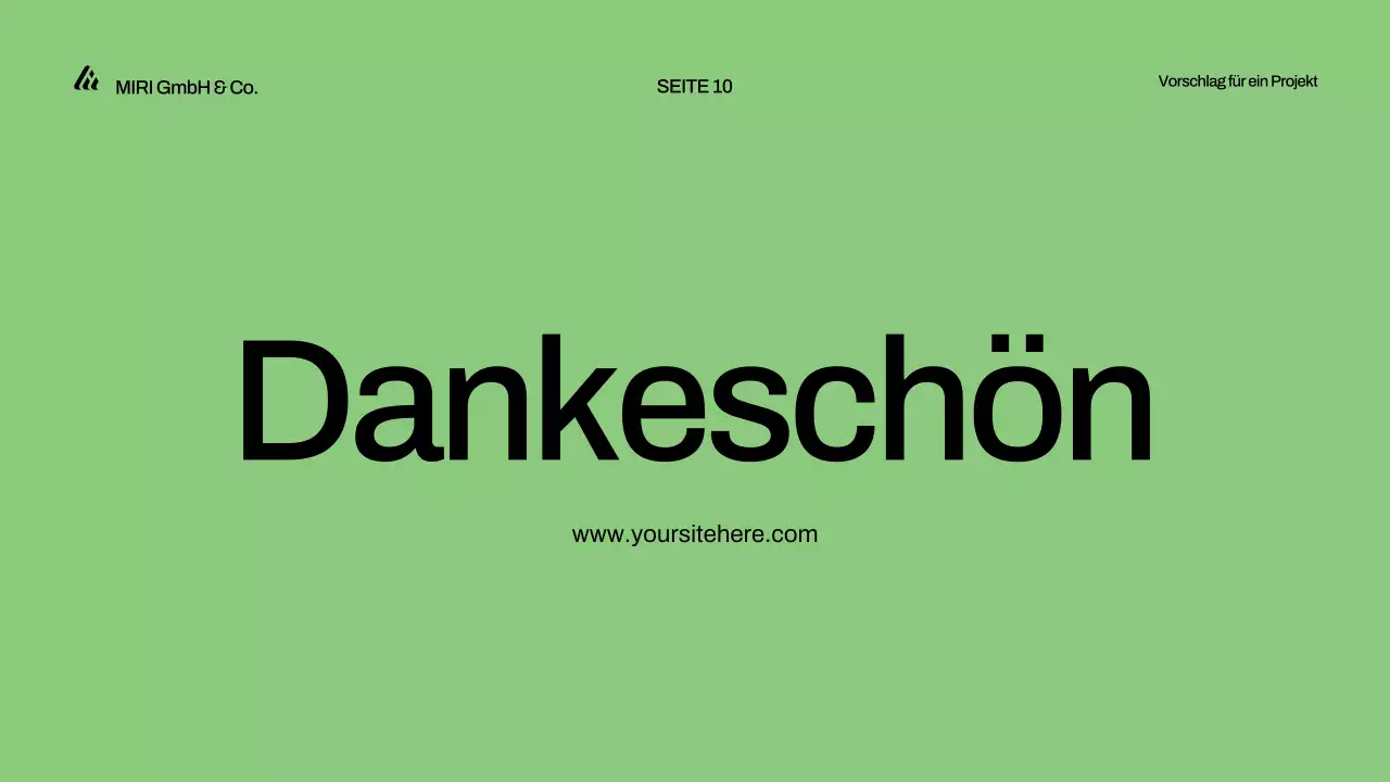 Präsentation eines grünen, modernen Projektvorschlags