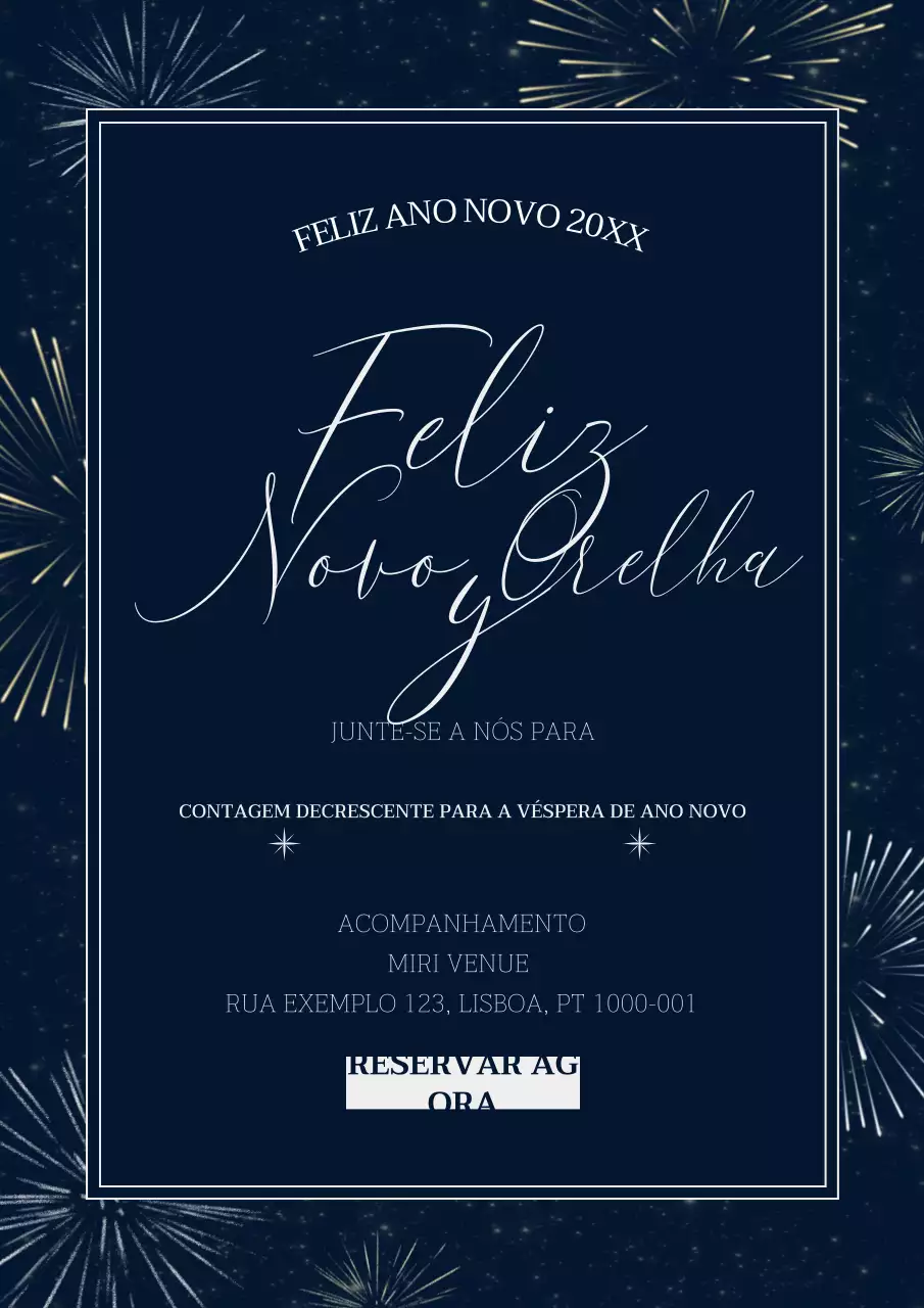 convite de celebração elegante em azul marinho