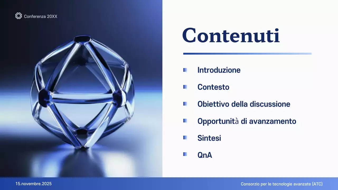 annuncio della conferenza sul futuro moderno blu