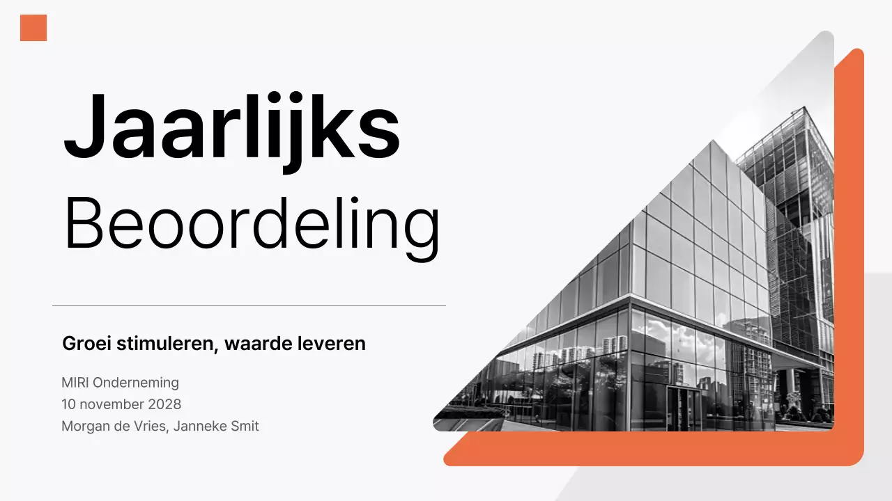 oranje moderne bedrijfspresentatie