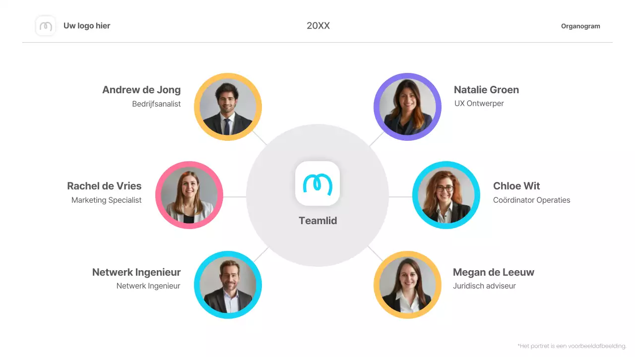 kleurrijk eenvoudig organigram infographics layout