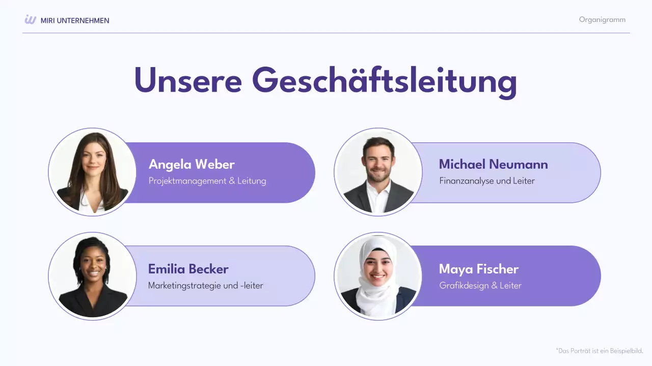 lila moderne Sammlung von Organigrammen Layout