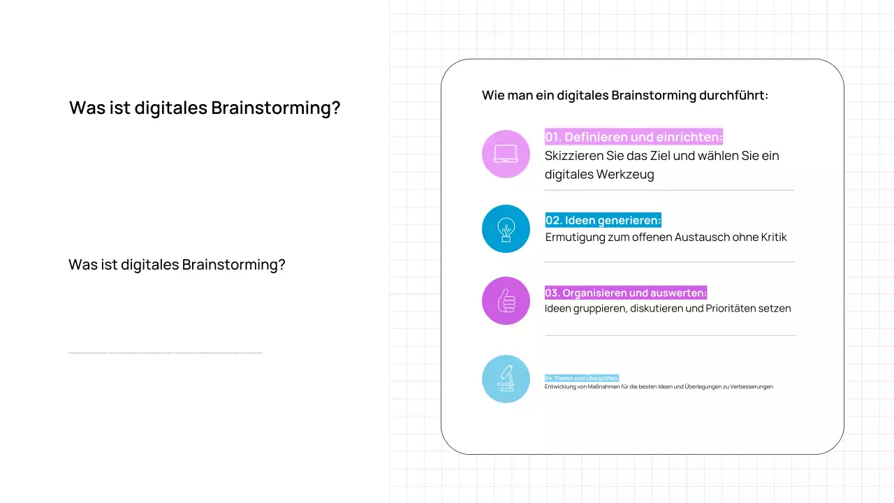 Trendige fette und minimale digitale Brainstorming-Präsentation