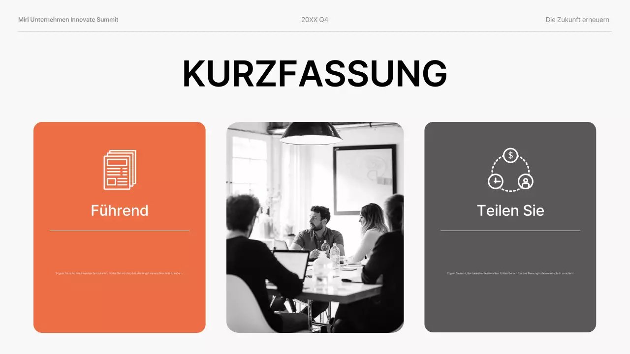 orange moderne Geschäftspräsentation