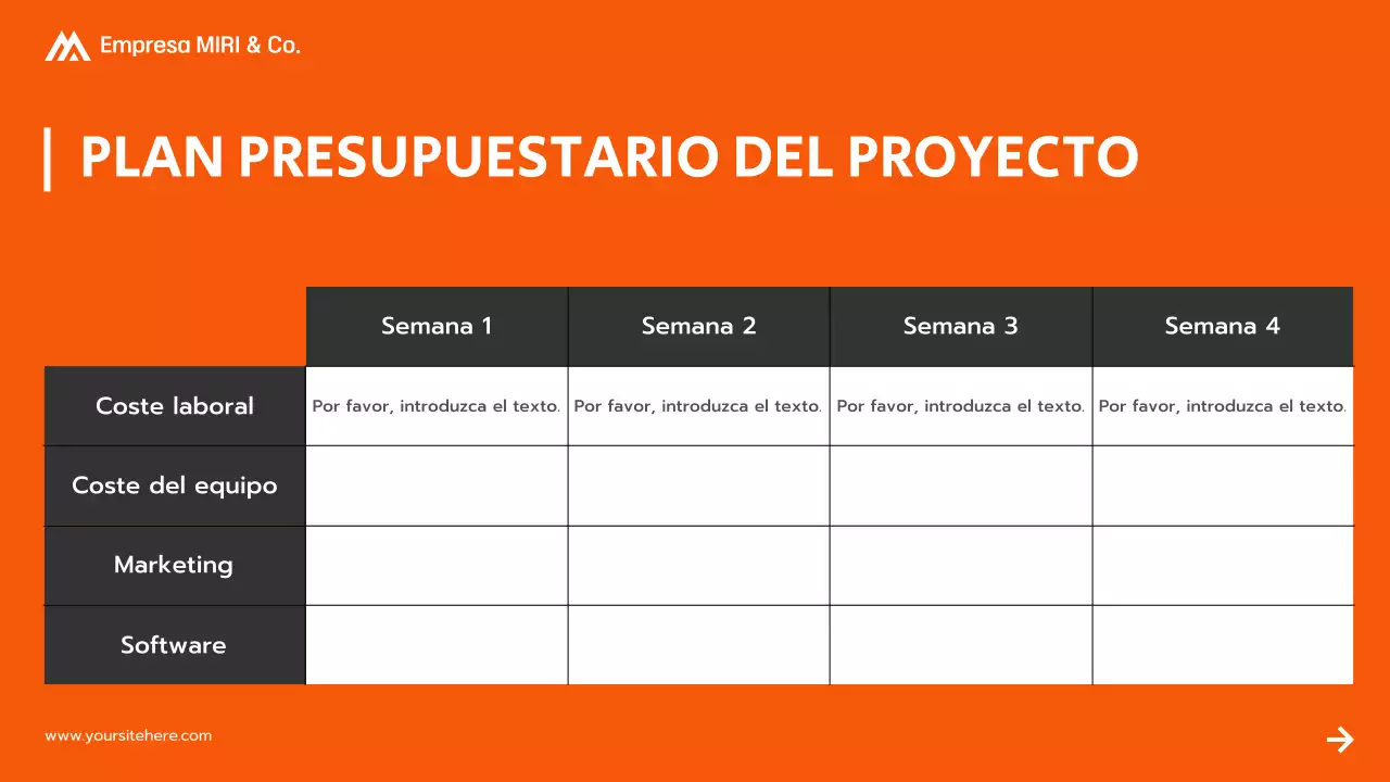 presentación de la propuesta de proyecto orange modern