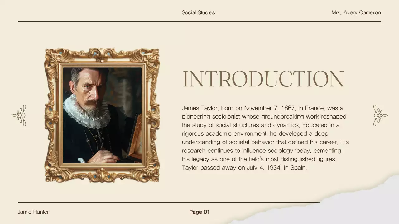 Brown Traditional Biography Presentation