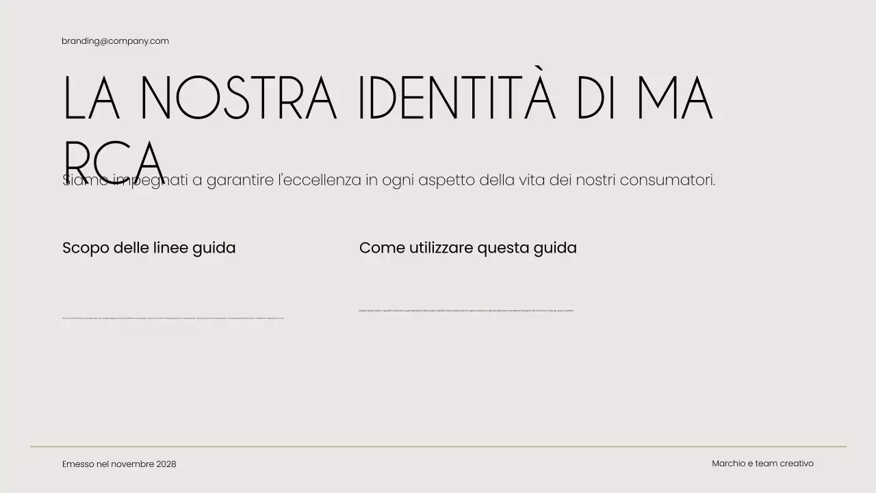 Guida al marchio beige moderno