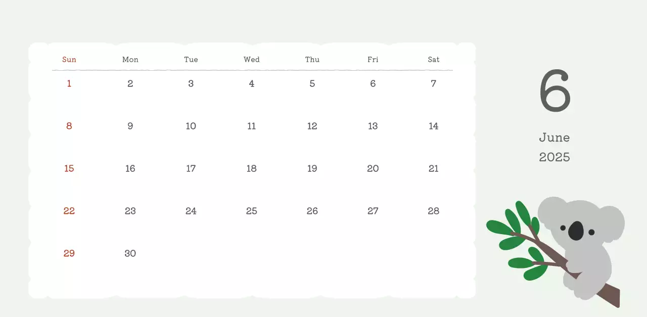 カラフルでかわいいイラストカレンダー