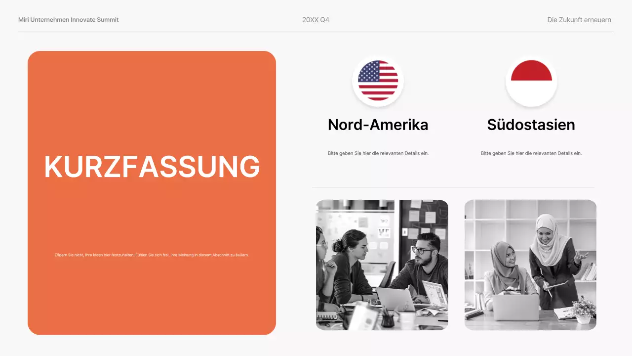 orange moderne Geschäftspräsentation