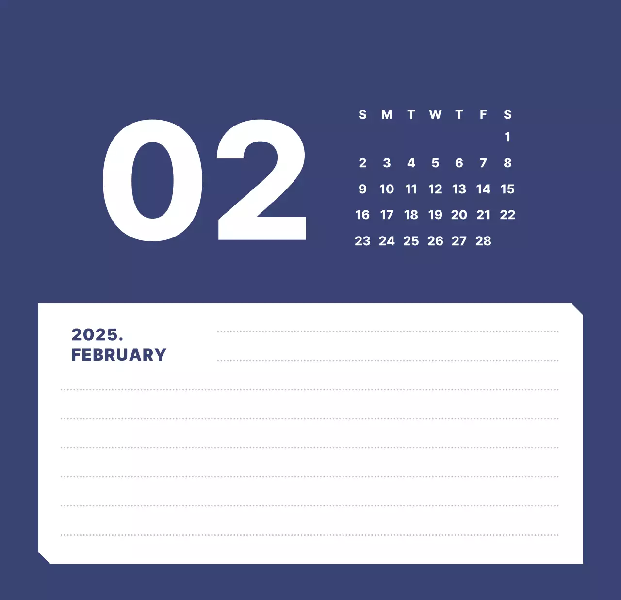 カラフルでシンプルな数字カレンダー