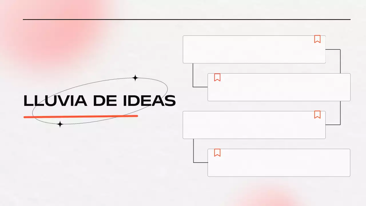 Presentación de la tormenta de ideas naranja y gris