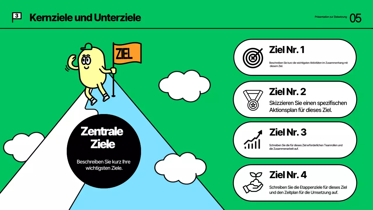 Abstraktes Kitch Zielsetzungs-Trainingsmaterial