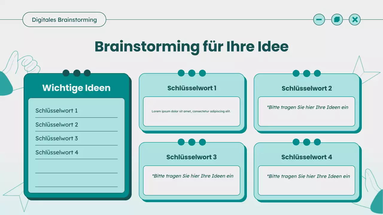 Teal Modern Brainstorming-Ideenleitfaden
